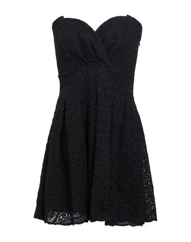 Soallure Woman Mini Dress Black Size 8 Cotton, Nylon, Elastane