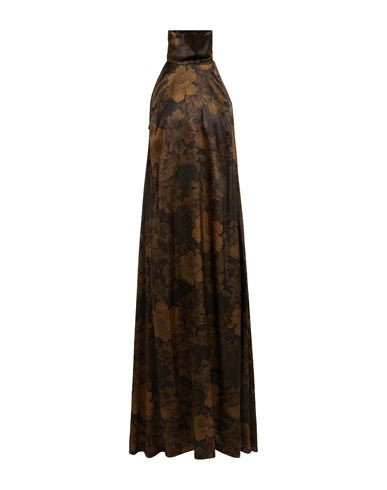 Momoní Woman Maxi Dress Dark Green Size 10 Silk, Elastane In Green