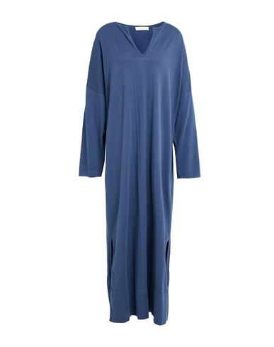 Fedeli Woman Maxi Dress Blue Size Onesize Cotton, Linen In Blue