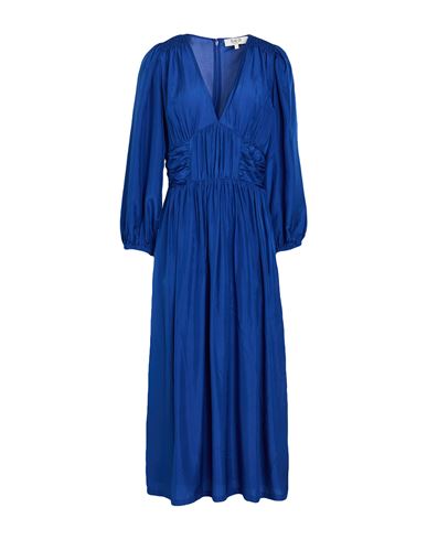 Sea Woman Maxi Dress Bright Blue Size 6 Silk In Blue