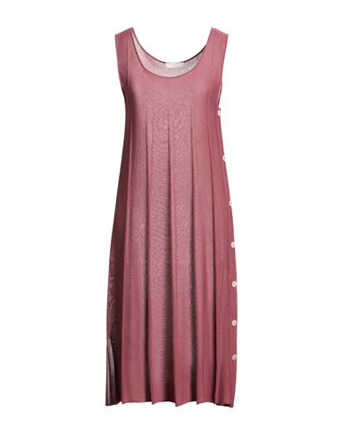 Fedeli Woman Midi Dress Garnet Size 6 Viscose, Organic Cotton In Pink