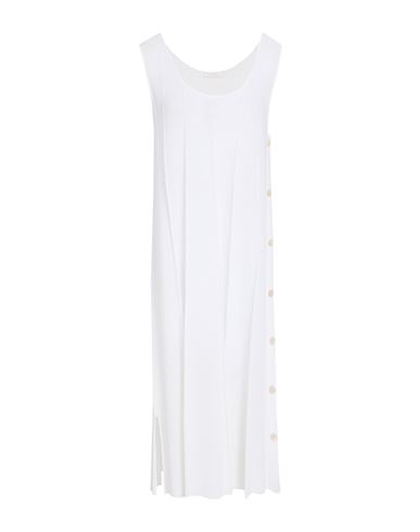 Fedeli Woman Midi Dress White Size 6 Viscose, Organic Cotton