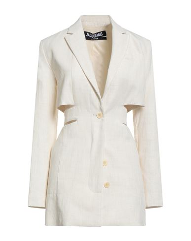 Jacquemus Le Papier Woman Mini Dress Beige Size 2 Linen, Viscose, Polyester In White
