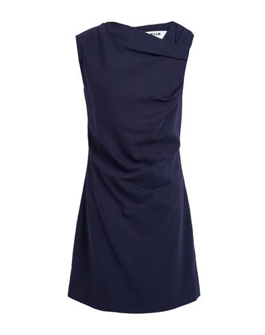 Msgm Woman Mini Dress Navy Size 8 Viscose, Polyester, Elastane In Black