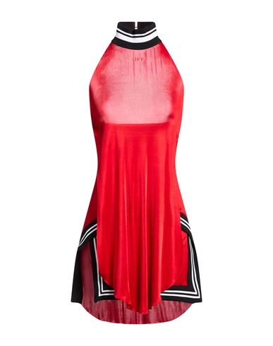 Off-white Woman Mini Dress Red Size 2 Viscose, Elastane In Red