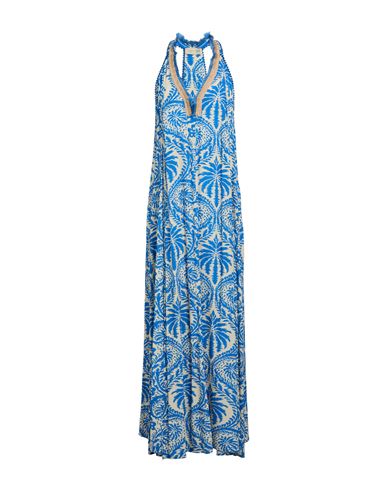 Bsb Jeans Woman Maxi Dress Azure Size M Viscose In Multi