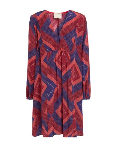 Momoní Woman Mini Dress Brick Size 6 Silk In Red