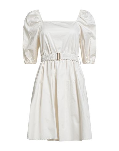 Icona Woman Mini Dress Off White Size 6 Cotton In Black