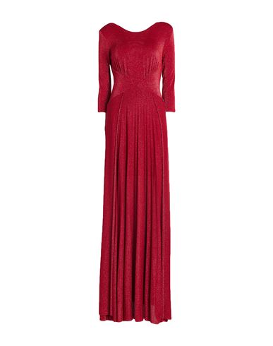 Liu •jo Woman Maxi Dress Brick Size 10 Viscose, Polyamide, Polyester, Elastane In Red