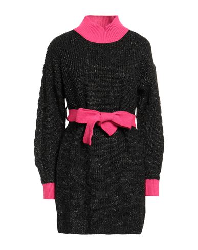Le Volière Woman Mini Dress Black Size M Acrylic, Synthetic Fibers, Viscose, Wool, Alpaca Wool