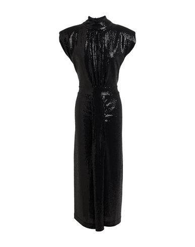 Essentiel Antwerp Woman Midi Dress Black Size 3 Polyamide, Elastane, Metallic Fiber