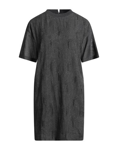Brunello Cucinelli Woman Mini Dress Charcoal Size S Virgin Wool, Wool, Mohair Wool, Polyamide In Gray