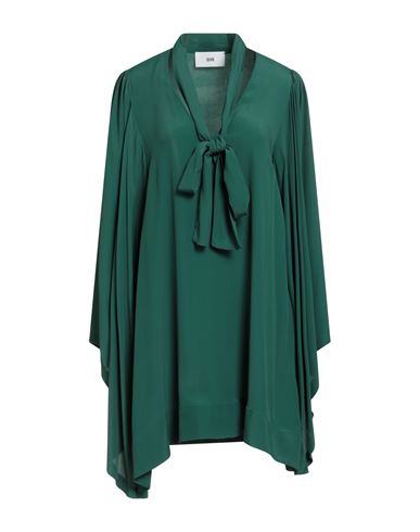 Solotre Woman Mini Dress Dark Green Size 6 Acetate, Silk In Green