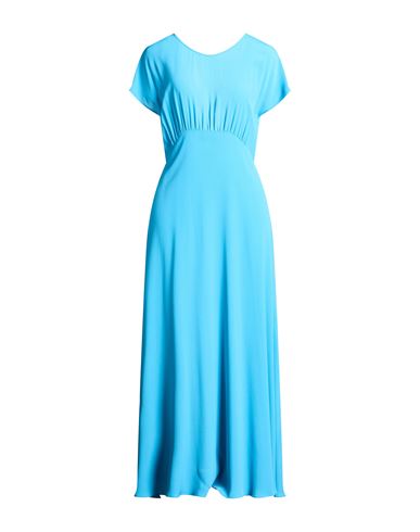 Grifoni Woman Maxi Dress Turquoise Size 10 Acetate, Silk In Blue