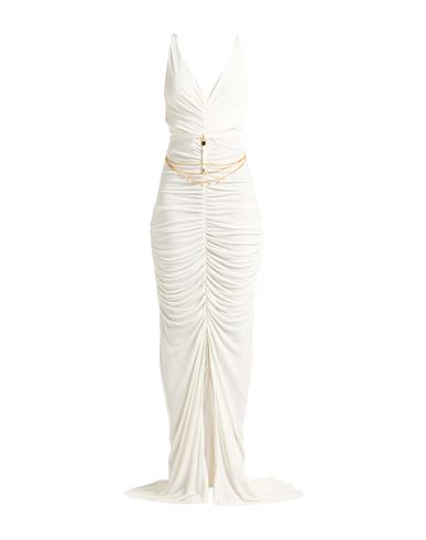 Elisabetta Franchi Red Carpet Woman Maxi Dress Off White Size 8 Viscose In Animal Print