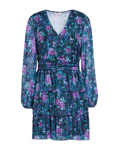 Liu •jo Woman Mini Dress Deep Teal Size 12 Polyester, Metallized Polyamide In Green