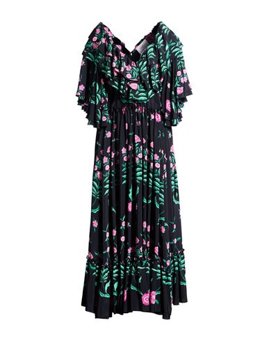 La Doublej Woman Maxi Dress Black Size L Silk In Multi