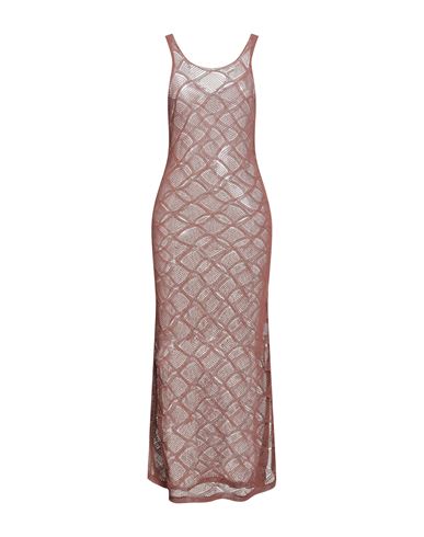 Daniele Fiesoli Collezione N_01 Woman Maxi Dress Brown Size L Organic Cotton, Polyamide In Brown