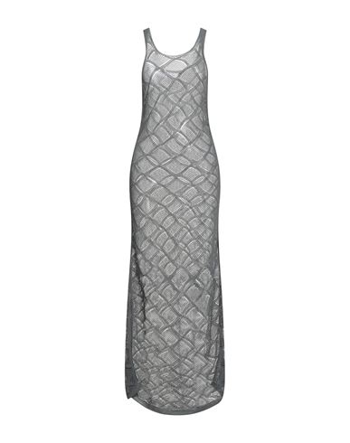 Daniele Fiesoli Collezione N_01 Woman Maxi Dress Lead Size L Organic Cotton, Polyamide In Black