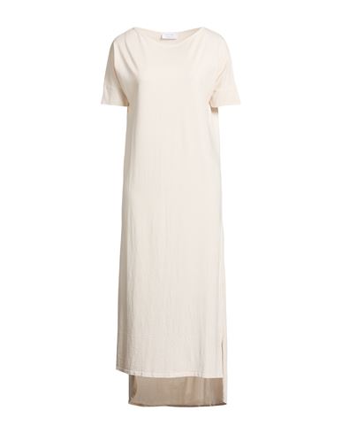 Daniele Fiesoli Collezione N_01 Woman Maxi Dress Cream Size L Cotton In Neutral