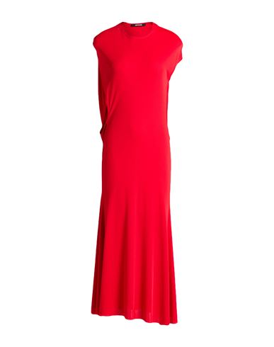 Jacquemus Woman Midi Dress Red Size L Viscose, Polyamide In Red