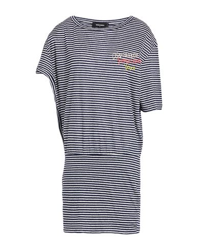 Dsquared2 Woman Mini Dress Midnight Blue Size M Linen In Black