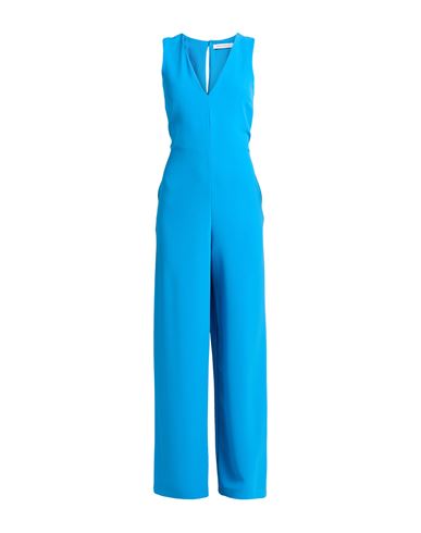 Simona Corsellini Woman Jumpsuit Azure Size 4 Polyester, Elastane In Blue
