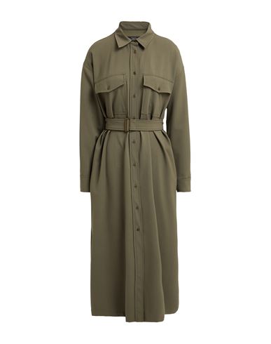 Weekend Max Mara Woman Maxi Dress Military Green Size 14 Polyester, Virgin Wool, Elastane