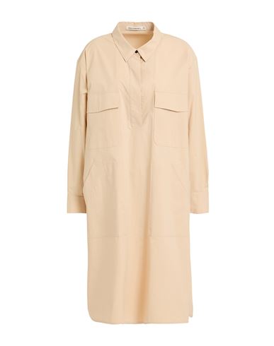 Lis Lareida Woman Midi Dress Beige Size 12 Cotton, Elastane In Sand