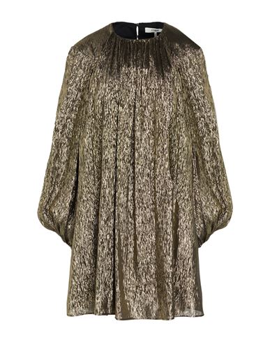 Chloé Lamé Silk Blend Mini Dress In Gold