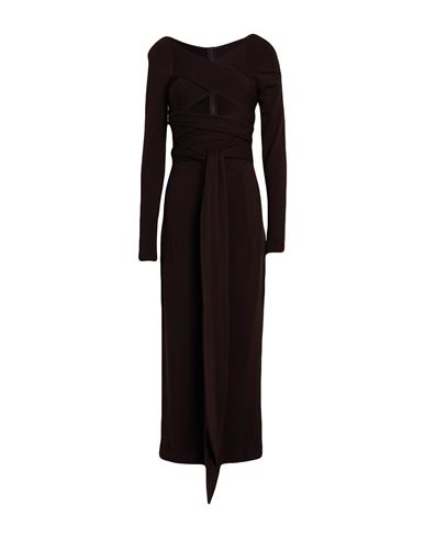 Dolce & Gabbana Woman Midi Dress Dark Brown Size 10 Wool, Elastane