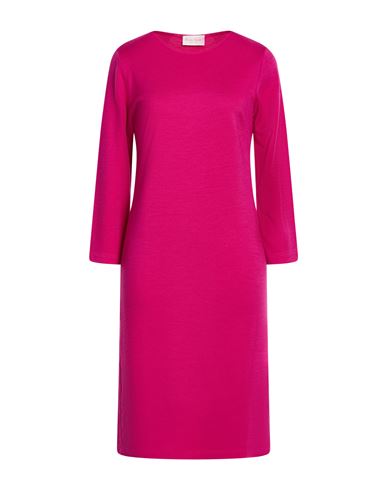 Frida Madè Woman Midi Dress Fuchsia Size L Merino Wool, Polyamide In Pink