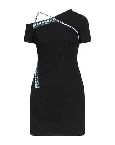 Versace Woman Mini Dress Black Size 6 Cotton, Polyester In Black