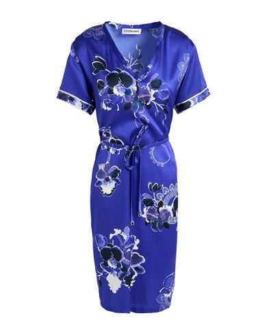 Leonard Paris Woman Midi Dress Purple Size 10 Silk, Elastane