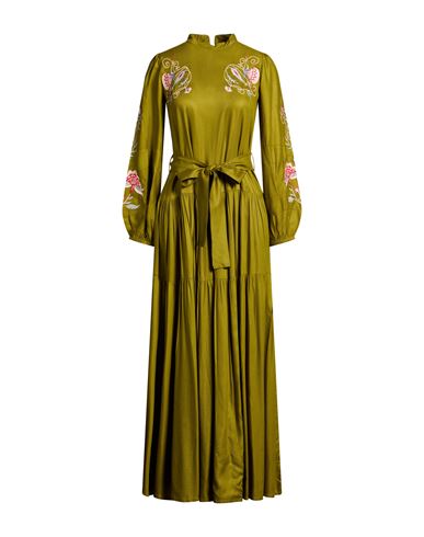 Connor & Blake Woman Maxi Dress Lime Green Size L Viscose