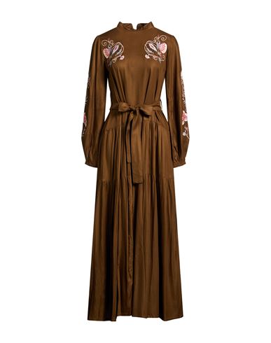 Connor & Blake Woman Maxi Dress Brown Size L Viscose