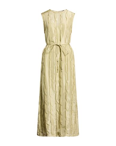 Alysi Crème Woman Maxi Dress Sage Green Size 6 Silk