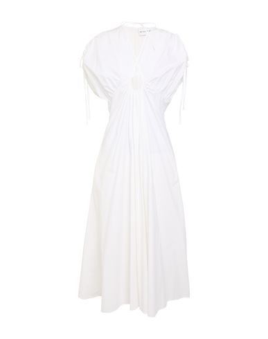 Skills & Genes Woman Midi Dress White Size 6 Cotton