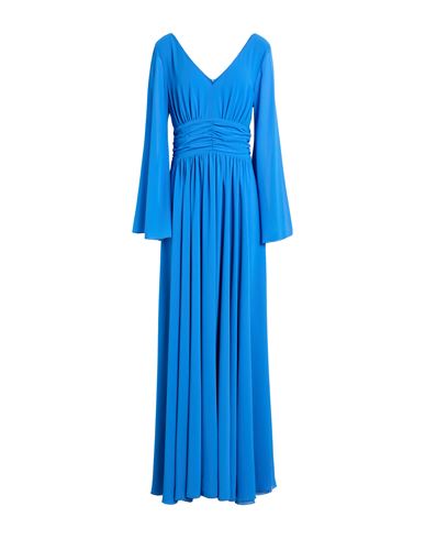 Lanacaprina Woman Maxi Dress Azure Size 12 Polyester In Blue