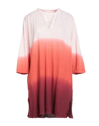 Majestic Filatures Woman Mini Dress Coral Size 1 Cotton, Linen In Multi