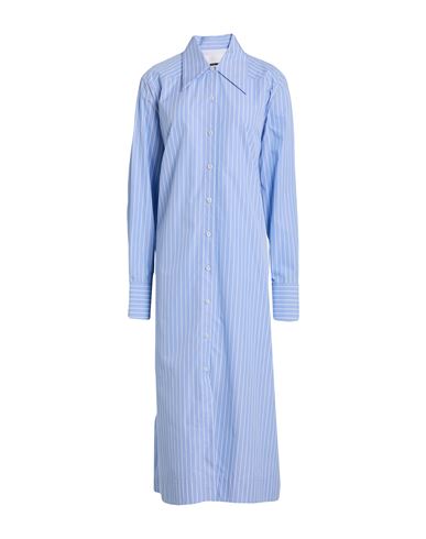 Jil Sander Woman Midi Dress Sky Blue Size 8 Cotton