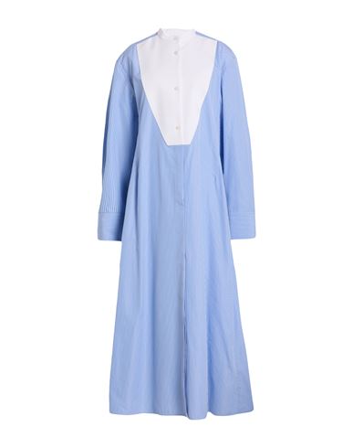 Jil Sander Woman Maxi Dress Sky Blue Size 8 Cotton In Blue
