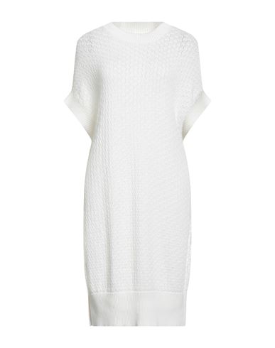 Fedeli Woman Midi Dress White Size 6 Cotton, Linen