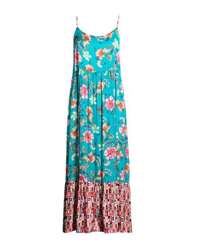 Liu •jo Woman Maxi Dress Turquoise Size S Viscose In Blue