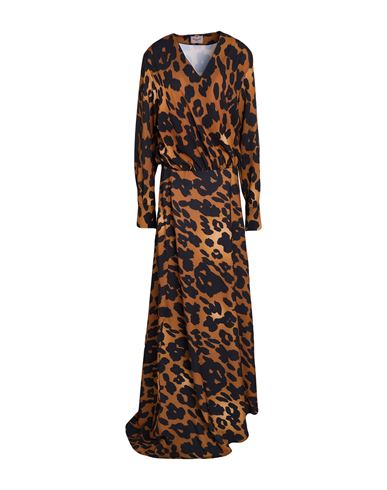 Mariuccia Woman Maxi Dress Tan Size L Polyester, Elastane In Black