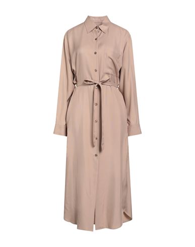 Brioni Woman Midi Dress Light Brown Size 14 Silk In Neutral
