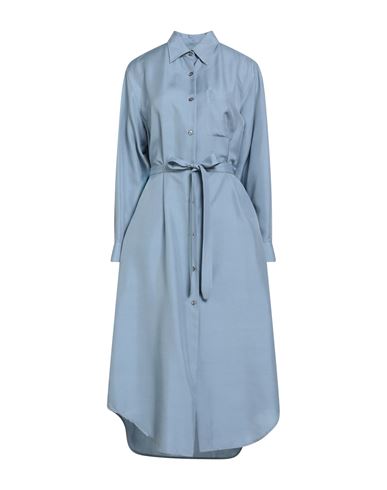Brioni Woman Midi Dress Light Blue Size 2 Silk In Blue