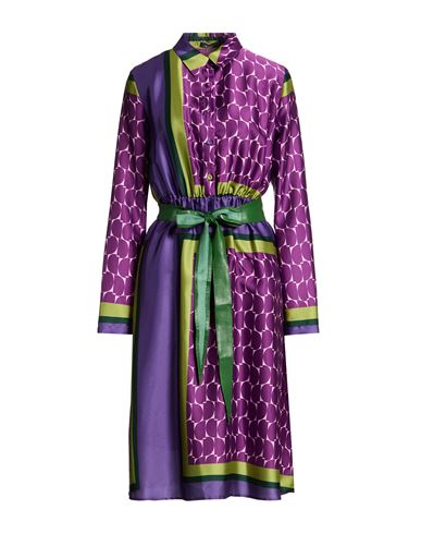 Hanita Woman Midi Dress Purple Size M Polyester