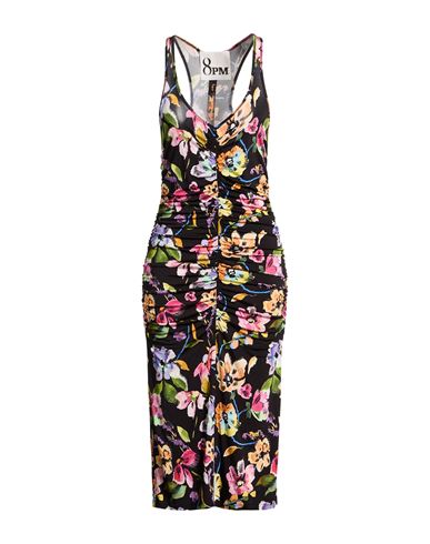 8pm Woman Midi Dress Black Size S Viscose, Elastane