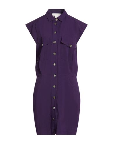 8pm Woman Mini Dress Dark Purple Size S Viscose, Linen